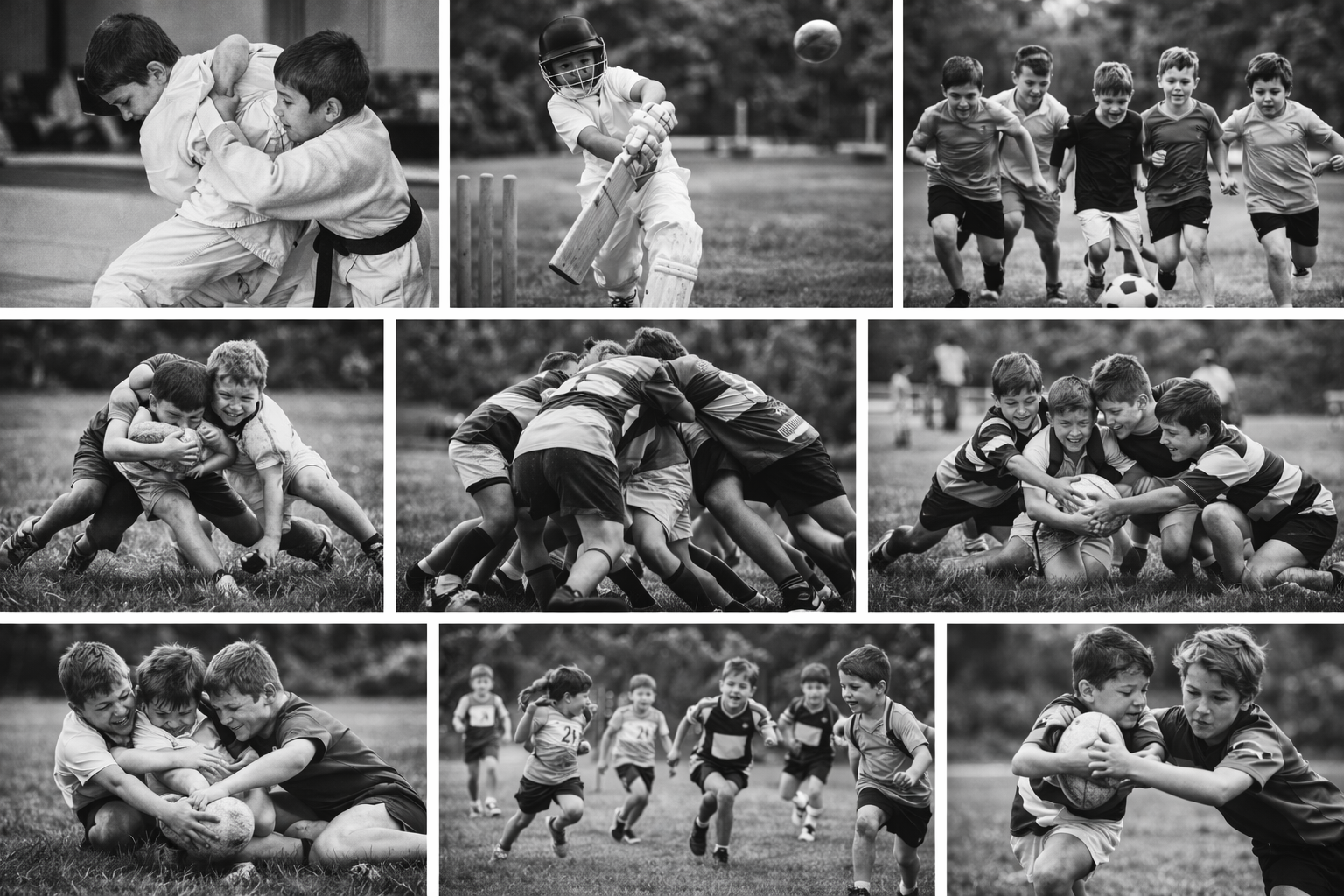 sports & activities thumbnail black and white
